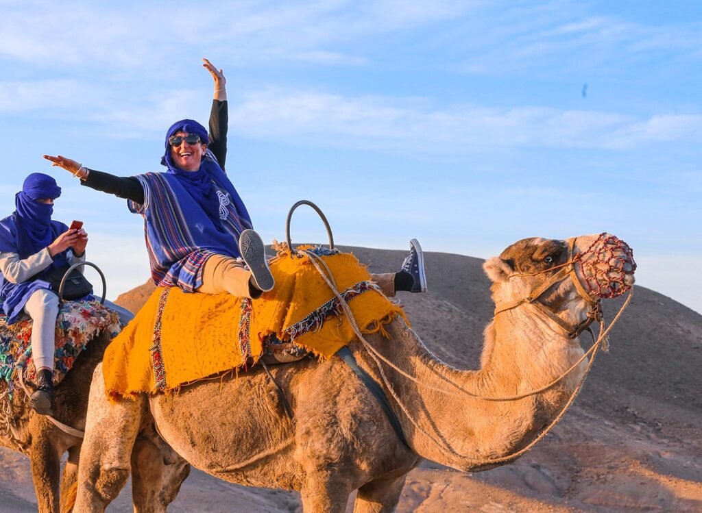 sunset camel ride in agafay desert from marrakech